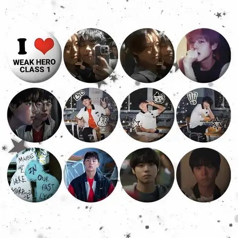 TV W-Weak Hero Class 1 Badges Tinplate Soft Button Pin Brooch Metal Badge Custom Jewelry Accessories Hat Bag Lapel