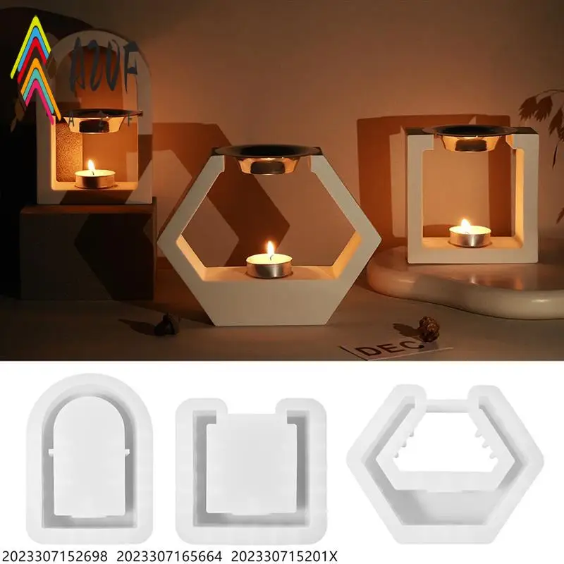 

A20F-DIY Crystal Glue Plaster Cement Gypsum Essential Oil Candle Holder Aromatherapy Wax Burner Diffuser Silicone Mold