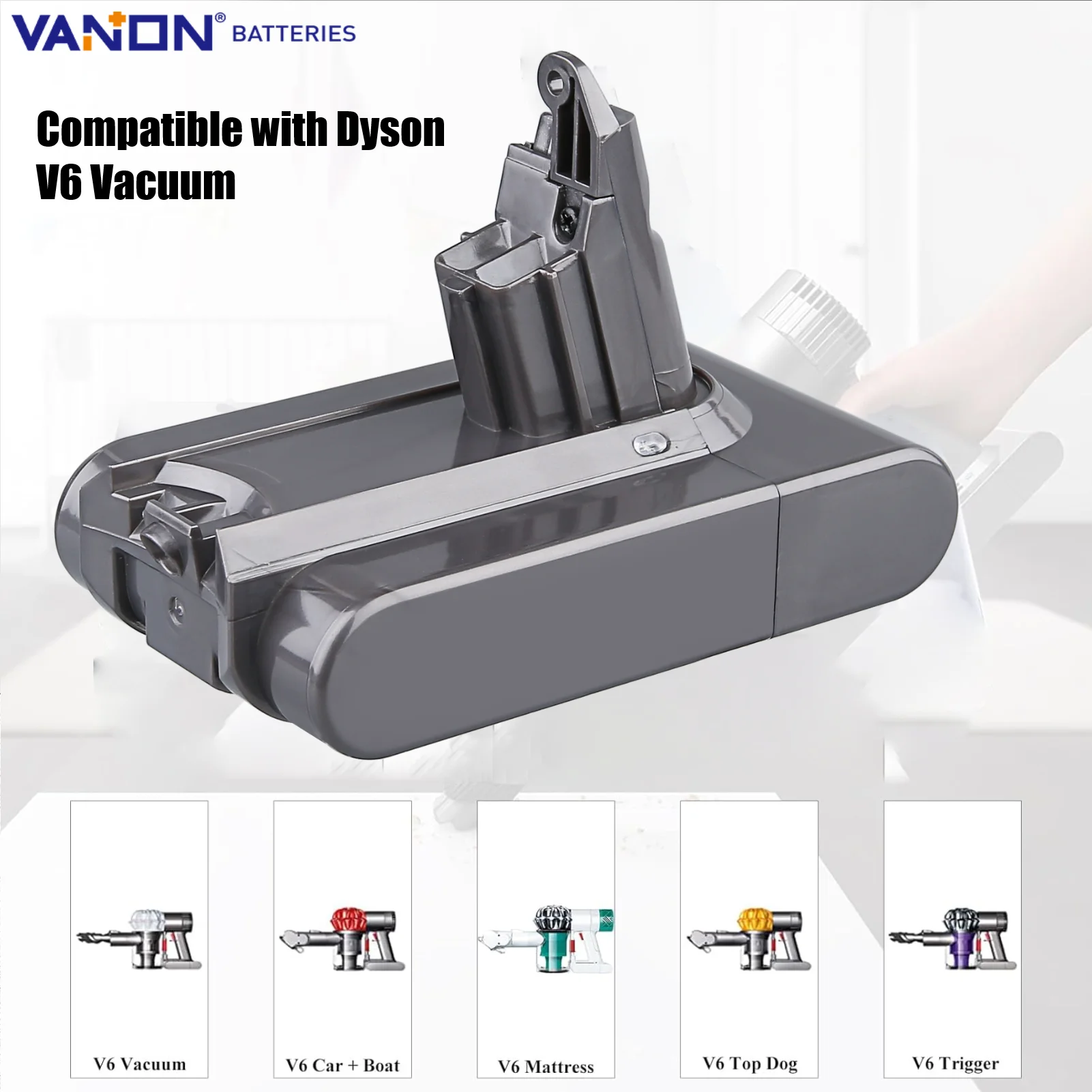 VANON 1/2/4 pezzi 6.4Ah 21.6V V6 pin batteria sostituire per Dyson Animal/Assoluto/Motorhead SV03 SV04 SV05 DC59 DC58 aspirapolvere