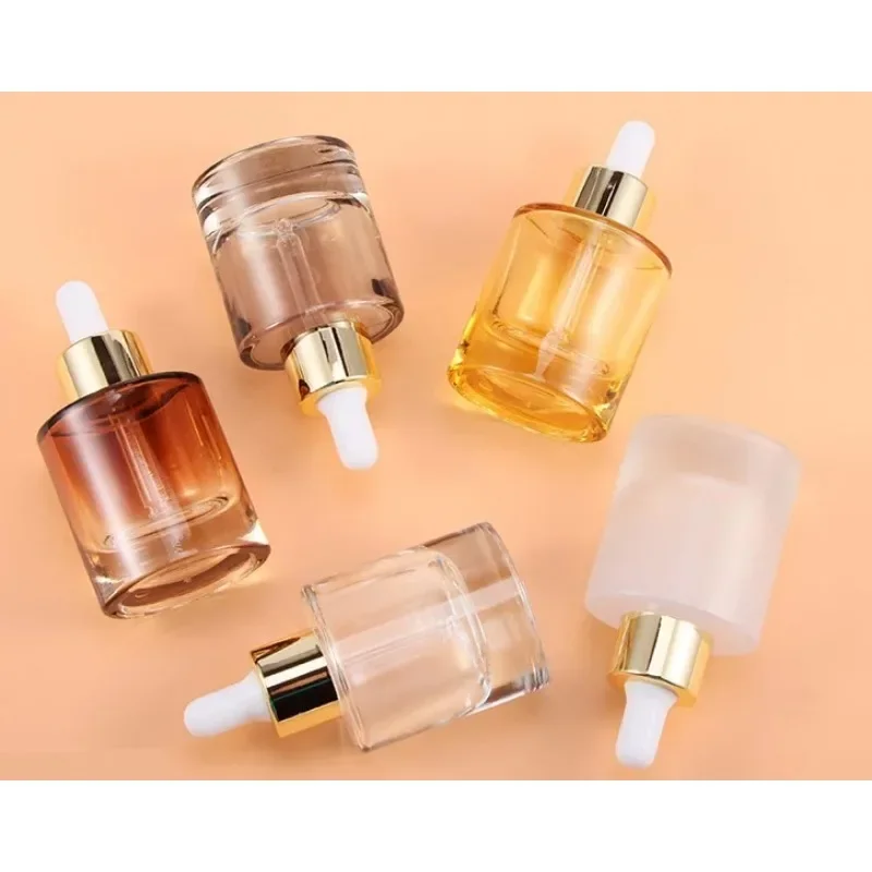 Botella De Aceite De Vidrio, Pequeña Botella Vacía De Alto Grado, 30ml, Dispensadora De Esencia, Gotero De Base Cosmética
