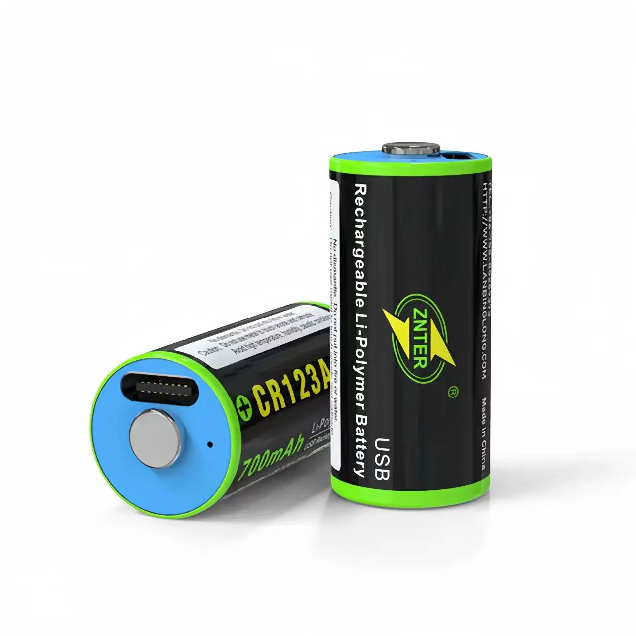 ZNTER CR123A rechargeable battery 700mAh 3.0V USB lithium battery with Type-C charging cable