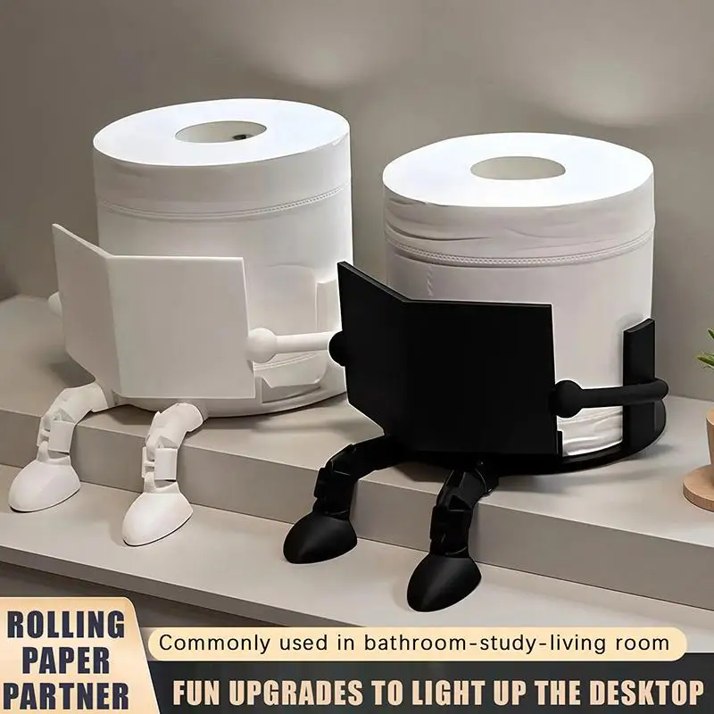 (G)Creative Toilet Paper Holder Stand Fun sitting posture design, Removable Joint Practical Art Ornament, Bathroom Decoration