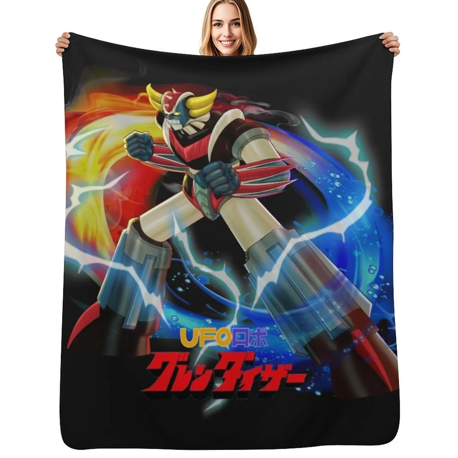 

UFO ROBO Grendizer Throw Blanket Polar Beach Decorative Throw Single Blankets