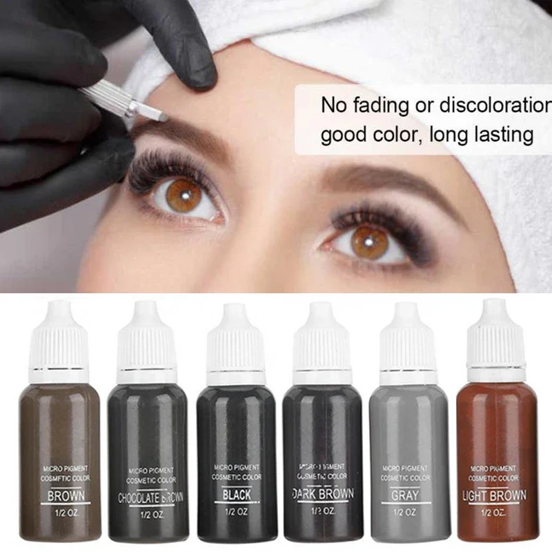 Tattoo Ink Set Permanent Makeup Eyebrow Lips Eye Line Tattoo for Body Beauty Tattoo Art Supplies Color Microblading Pigment 6pcs