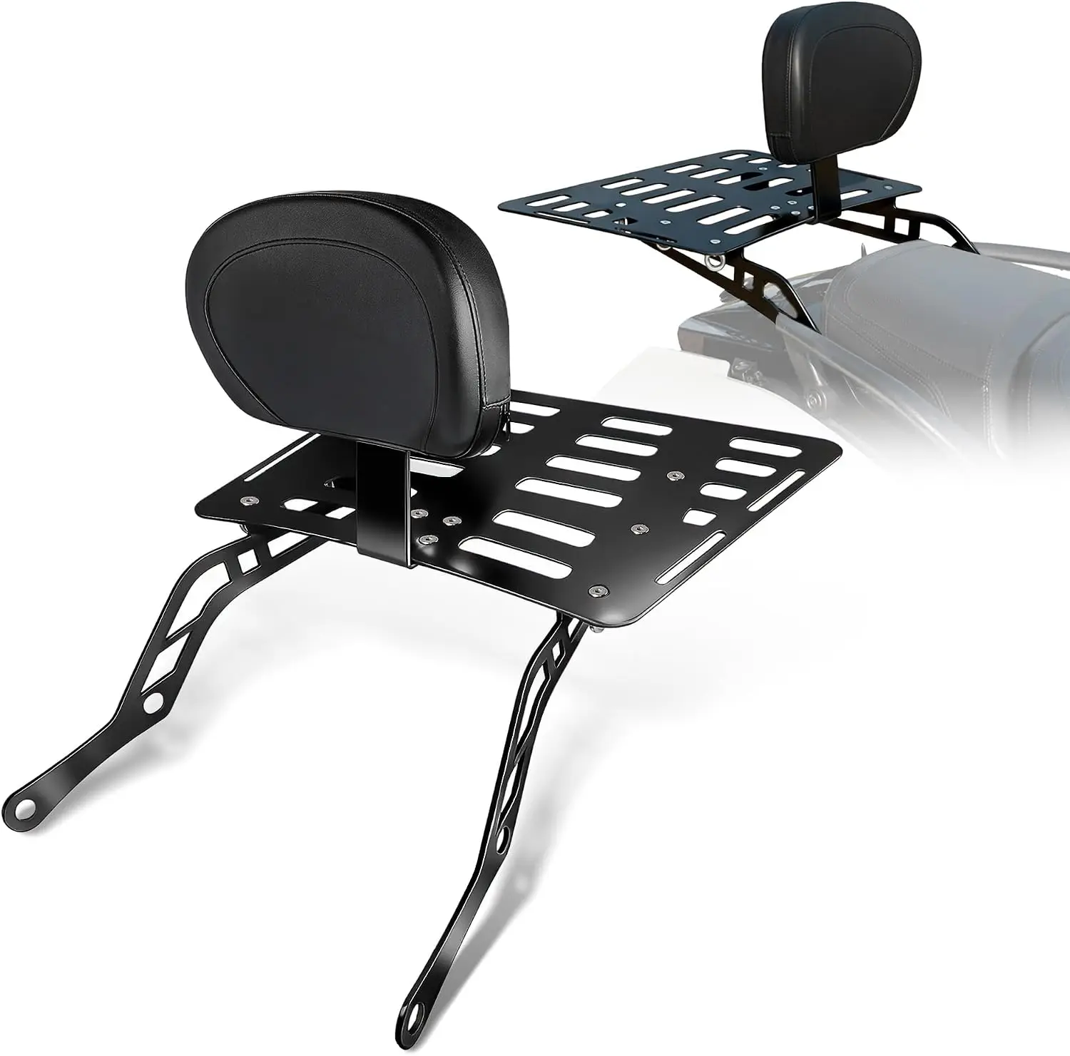 Passenger Backrest Sissy Bar with Rear Luggage Rack for Can-Am Spyder F3/F3-S/F3-T 2015-2025 Bright Black