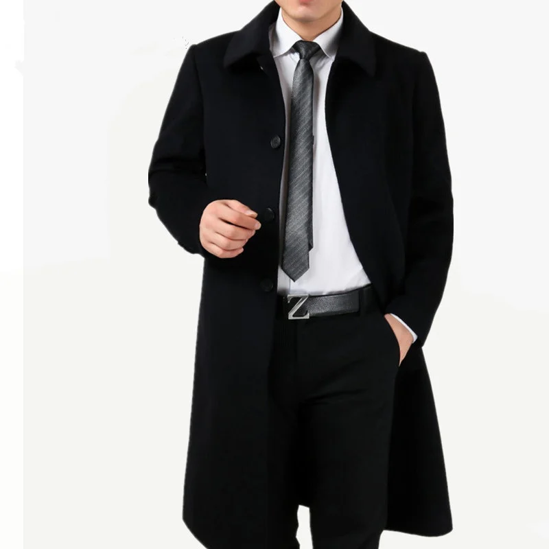 

QYLVAWOY 2024 Winter Wool Coat men Outwear Jacket Thickening Mens Parkas Man 65% Wool+35% cashmere Blend Big size 4XL