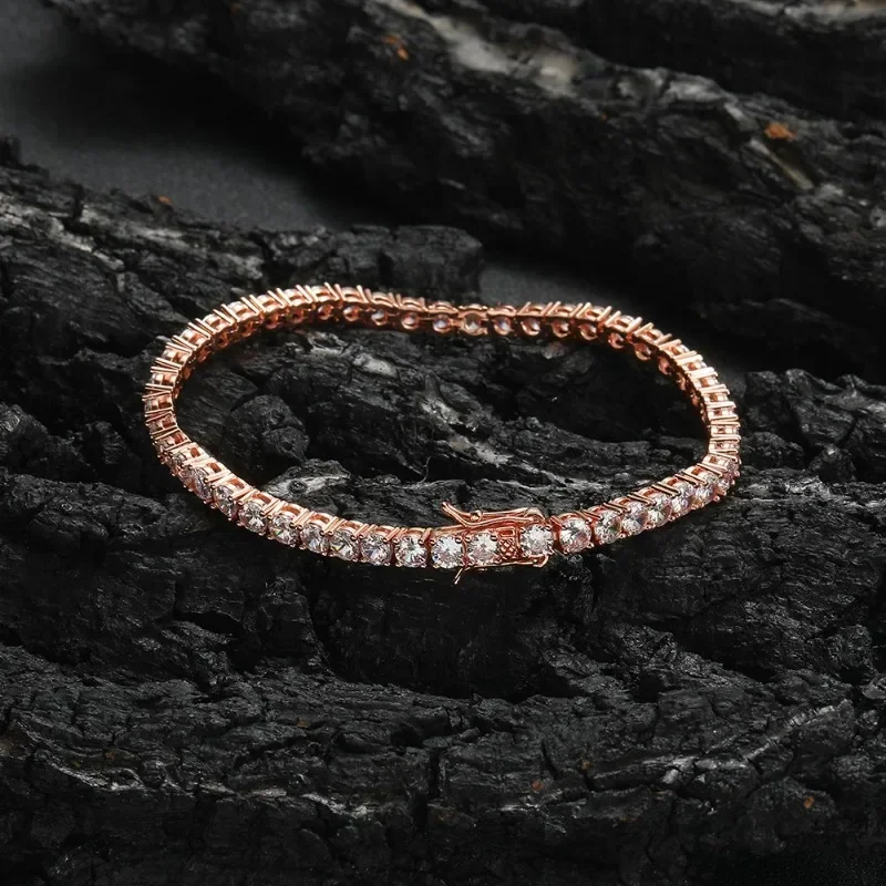 100% 925 Sterling Silver 3mm 4mm 5mm High Carbon Diamond Fashion Super Flash Tennis Bracelet Party Fine Jewelry Gift Wholesale - view 2