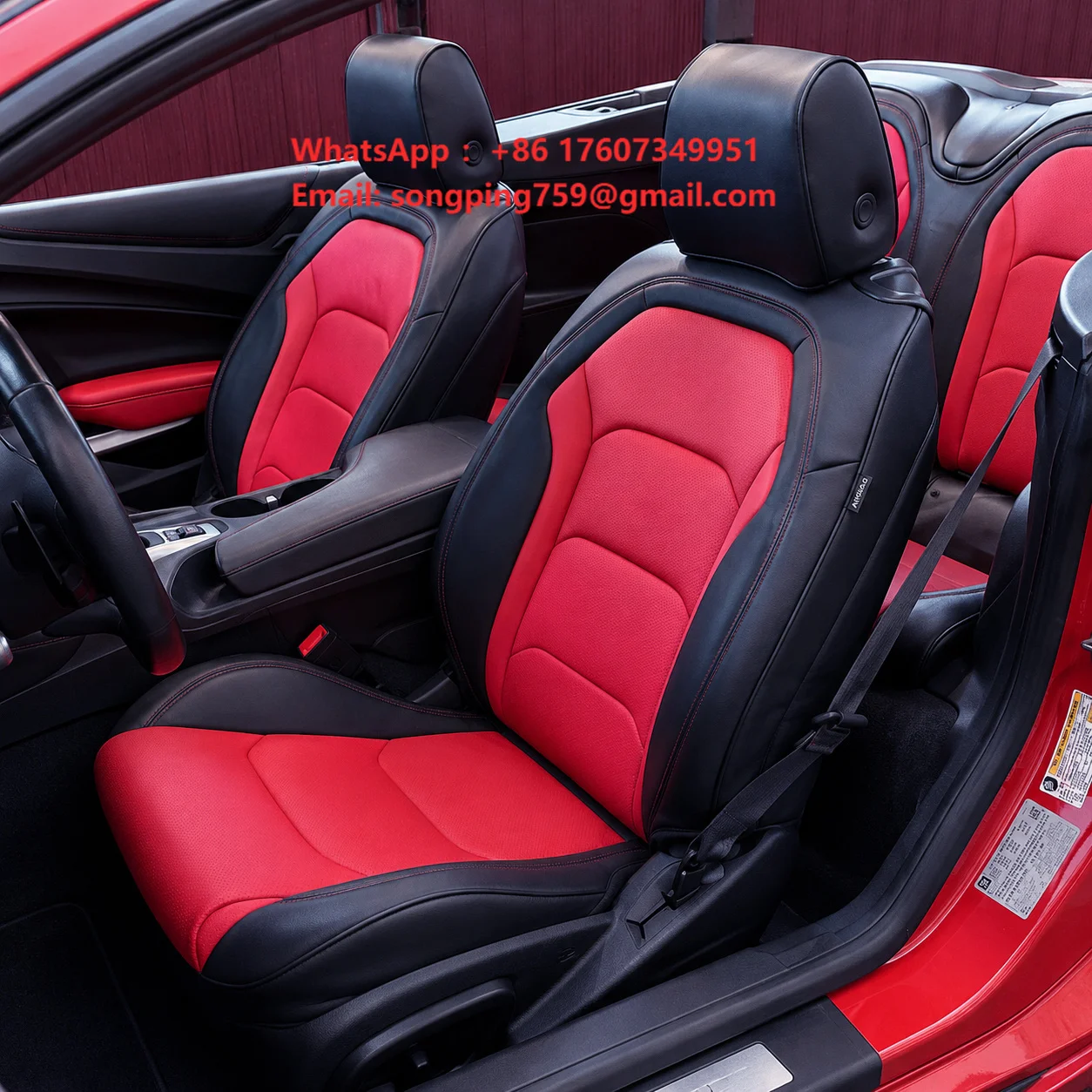 Full Set Fit for 2010-2015 5th 2016-2024 6th Generation Chevrolet Chevy Camaro Top-Grain Cowhide Leather Seat Covers