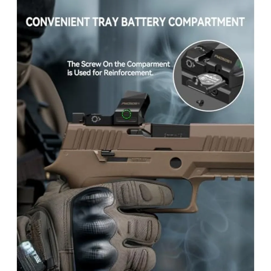 PMD506G متعدد شبكاني منظر نقطة خضراء لمسدس طبيب بصمة هزة مستيقظ 2 MOA Dot 64 MOA دائرة منعكس البصر مع بيكا