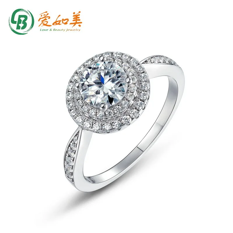

Light Luxury Sparkling Moissanite Ring 18K Gold PT950 Platinum Silver Plated 7-layer Gold Inlaid D-color Moissanite Ring