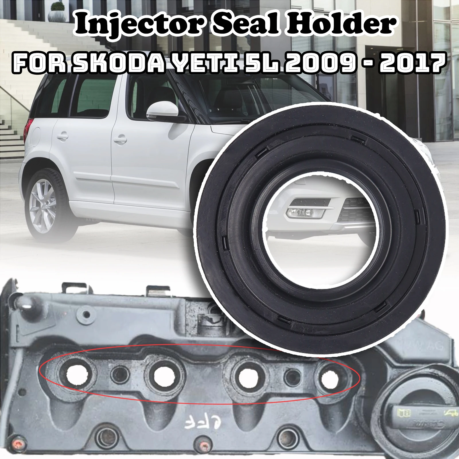 

For Skoda Yeti 5L Fuel Injector Seal Ring Valve Cover Gasket Holder Injector Seal Holder 03L103070 04L103070B 2009 2010 - 2017