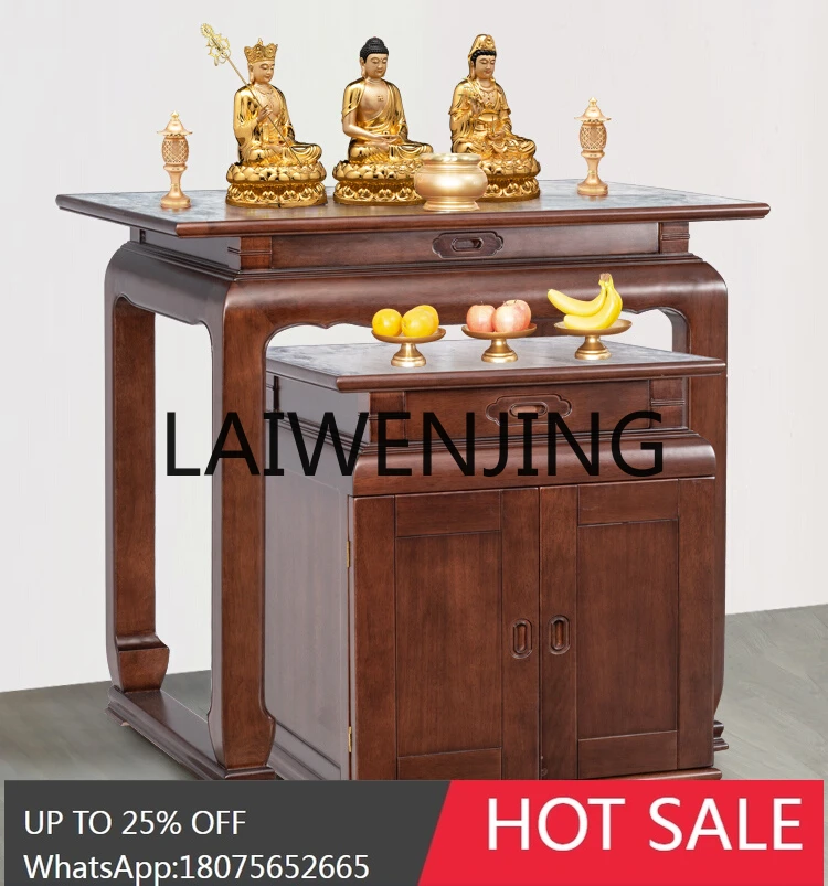 Solid Wood Altar Ruyi Buddha Shrine Guan Gong Incense Burner Table Chinese Prayer Altar Table Buddha Shrine Guanyin Table