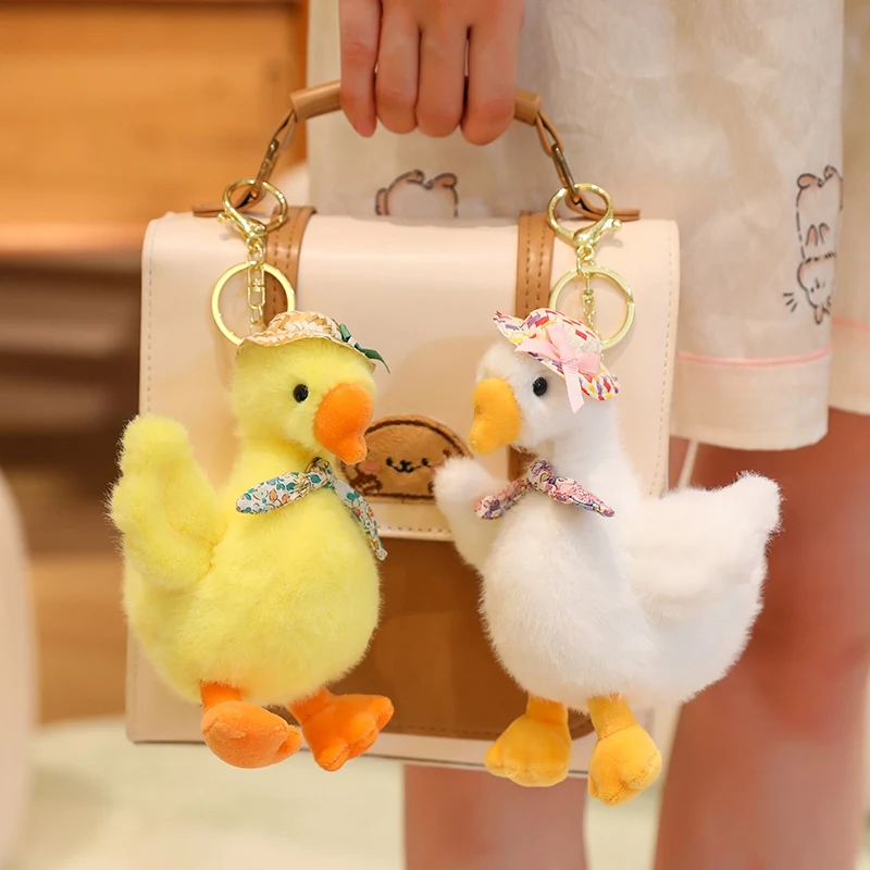 ตุ๊กตาห่านสีเหลืองน่ารัก ตุ๊กตาห่านคาวาอี้ ของตกแต่งกระเป๋าเป้ ของเล่นตุ๊กตาสำหรับเด็กชายและเด็กหญิง ของขวัญวันเกิด/คริสต์มาสสำหรับเด็ก