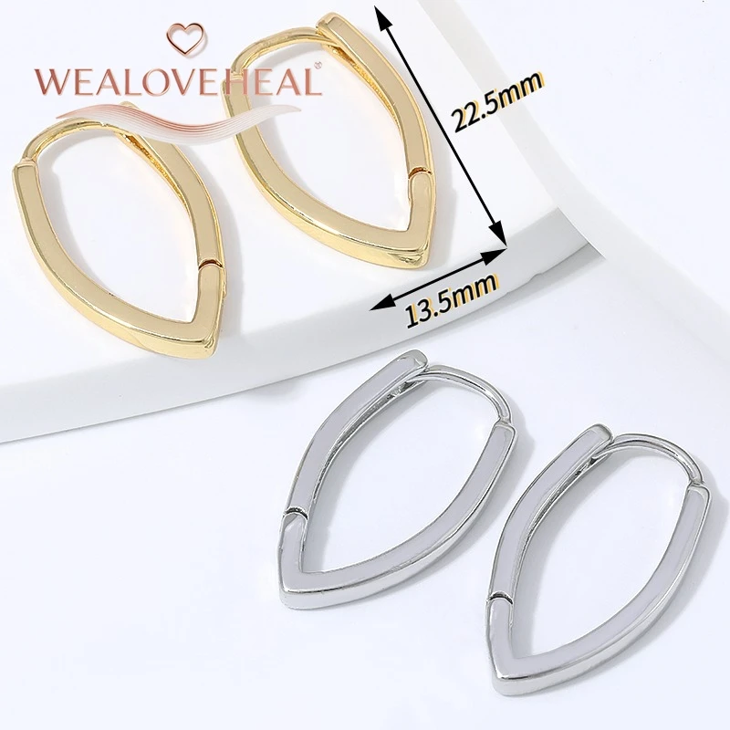V-förmige geometrische Creolen für Damen, 18K vergoldete Huggie-Ohrringe, minimalistische Statement-Ohrringe für den Alltag und Partys – Detail 17