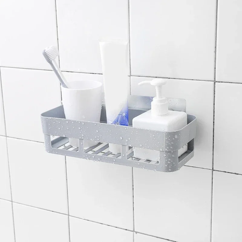 Hot Sale Adhesive Storage Rack Bathroom Accessories Corner Shower Kitchen Shelf Home Decoration