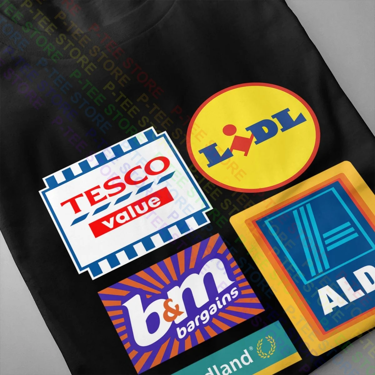 Budget Supermarket , Tesco Value, Lidl, Aldi,Poundland Shirt T-shirt Cotton Hot Deals Tee