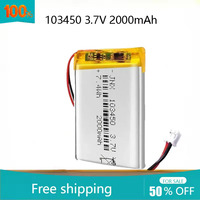 103450 2000mAh 3.7V High Capacity Rechargeable Polymer Lithium Battery for PS4 Cameras GPS Bluetooth Speaker Electric Batteries