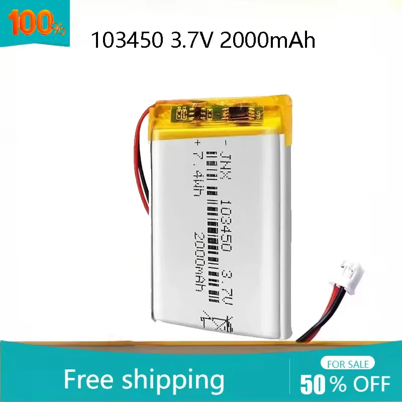 103450 2000mAh 3.7V High Capacity Rechargeable Polymer Lithium Battery for PS4 Cameras GPS Bluetooth Speaker Electric Batteries