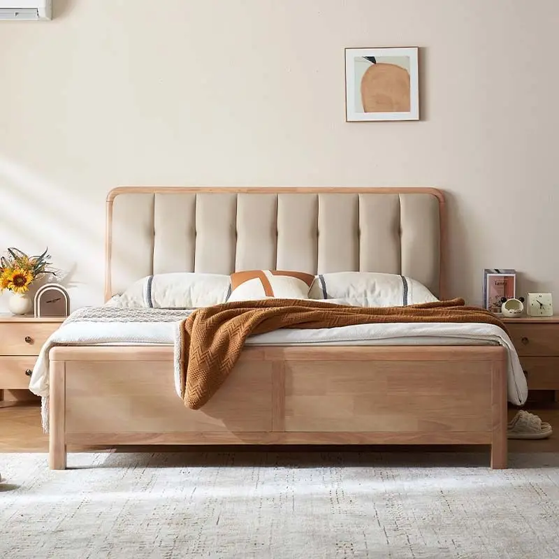 Solid wood bed double 1.8x2m storage bed 1.5m dovetail full tenon and tenon thickened bed