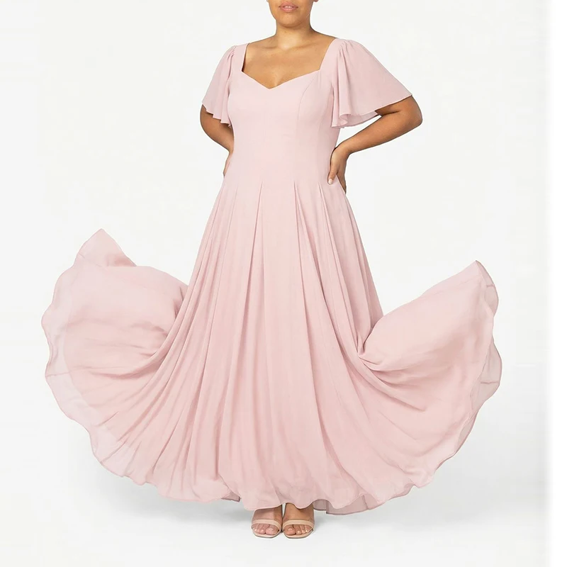 Spring Casual Solid Splice Dress 2026 Elegant U-Neck Short Sleeved Dress Lady French Waist Cinch Travel Vacation Big Swing Dress