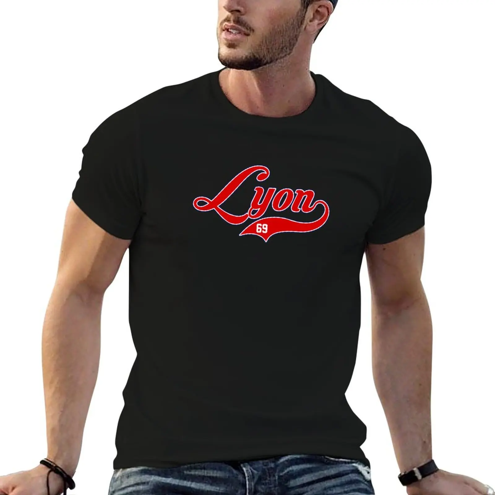 Lyon style Baseball T-Shirt graphic t shirts Short sleeve tee mens workout shirts