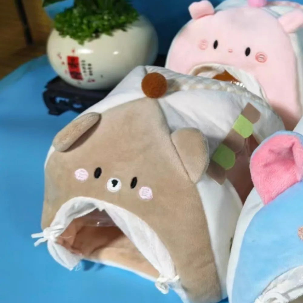 Portable Cotton Soft Doll Tent Bed 10cm Size Adorable Small Animal Doll Bed Collectible Creative Window Storage Pouch Dolls
