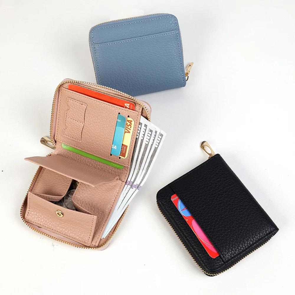 Ladies Fashion PU Leather Zipper Multi Card Holder Wallet Purse Women Small Short Clutch Large Capacity Daily Travel Casual