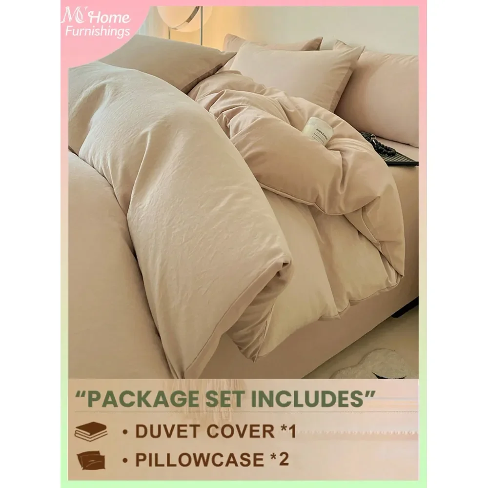 

Комплект постельного белья цвета светлого верблюда, 1 пододеяльник, 2 наволочки, мягкий и комфортный домашний текстиль, приятный для кожи, доступны разные цвета