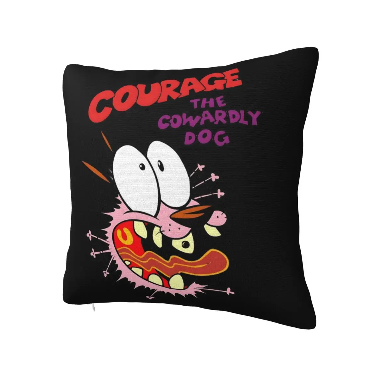 C-Courages Cowardly Dog Cute Pillowcase Soft Polyester Cushion Cover Decorative Pillow Case Cover Home Zippered 40*40cm