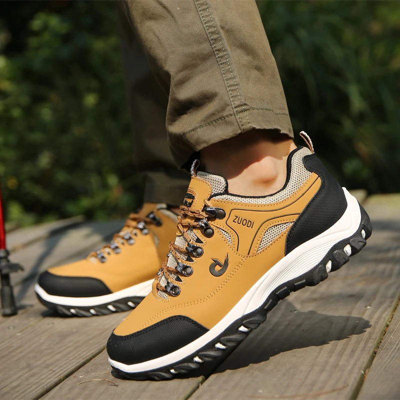 Spring And Summer Color Combination Front Lace-Up Summer Universal Men's Yellow Low Top Round Head Casual Flat Heel Men's Shoes view 4