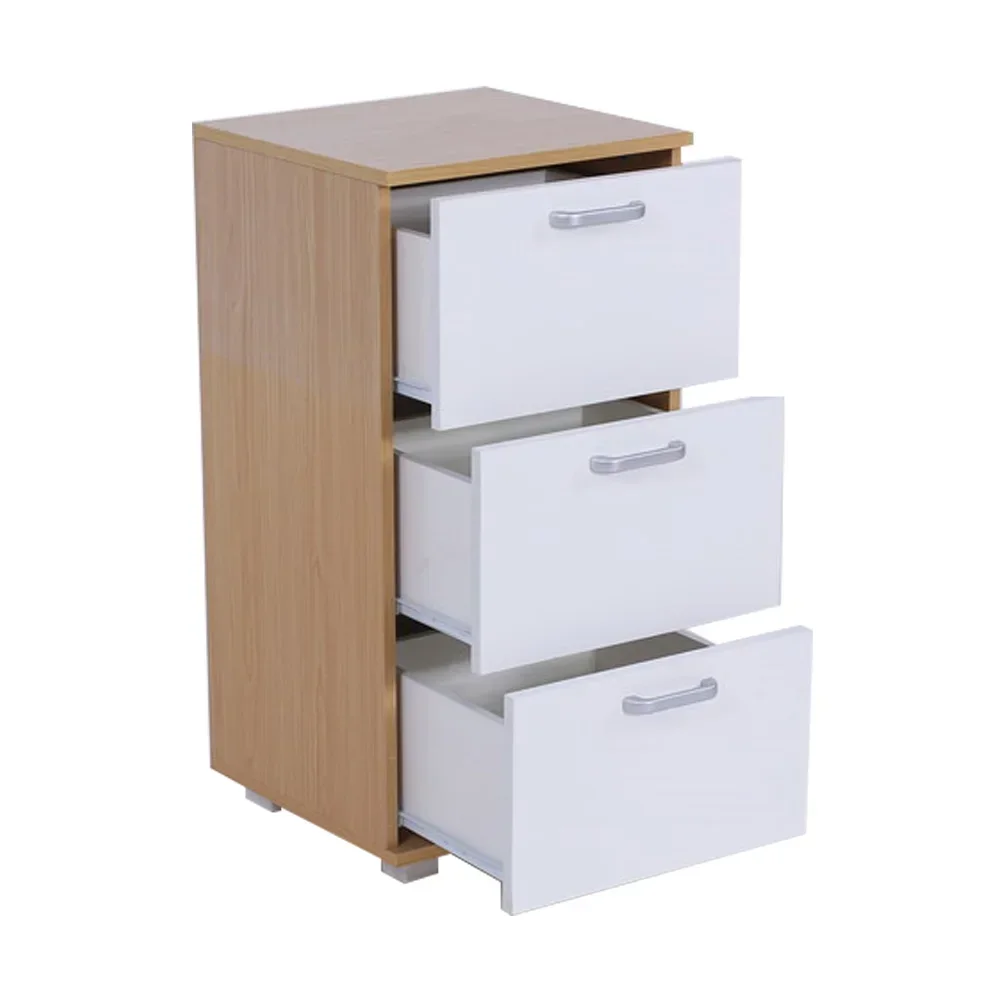 

# Wood Rolling Office File Drawer Storage Cabinet 3 Drawers Cabinet Under Desk #