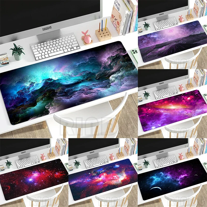 الكونية غالاكسي الخيال العلمي كوكب موضوع الخيال اللون نجوم مصممة للغاية مناسبة لمشاهد الرياضات الإلكترونية XXL لوحة الماوس حافة مخيط