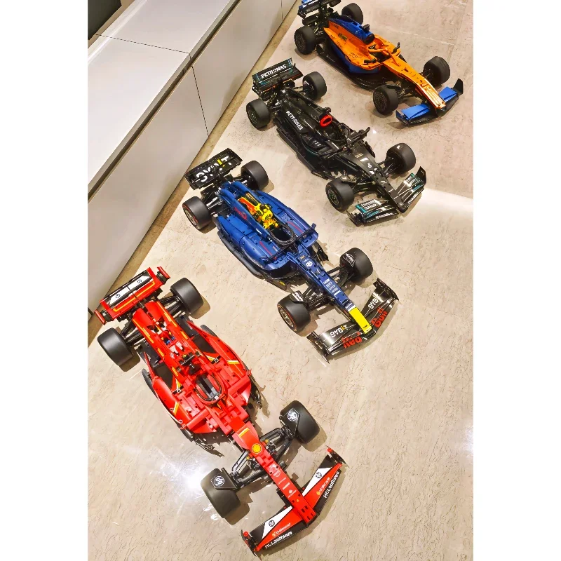 سلسلة سباق F1 الجديدة 2025 W14 42171 42141 RB20 42206 SF24 42207 نموذج سيارة خارقة تجميع الهدايا