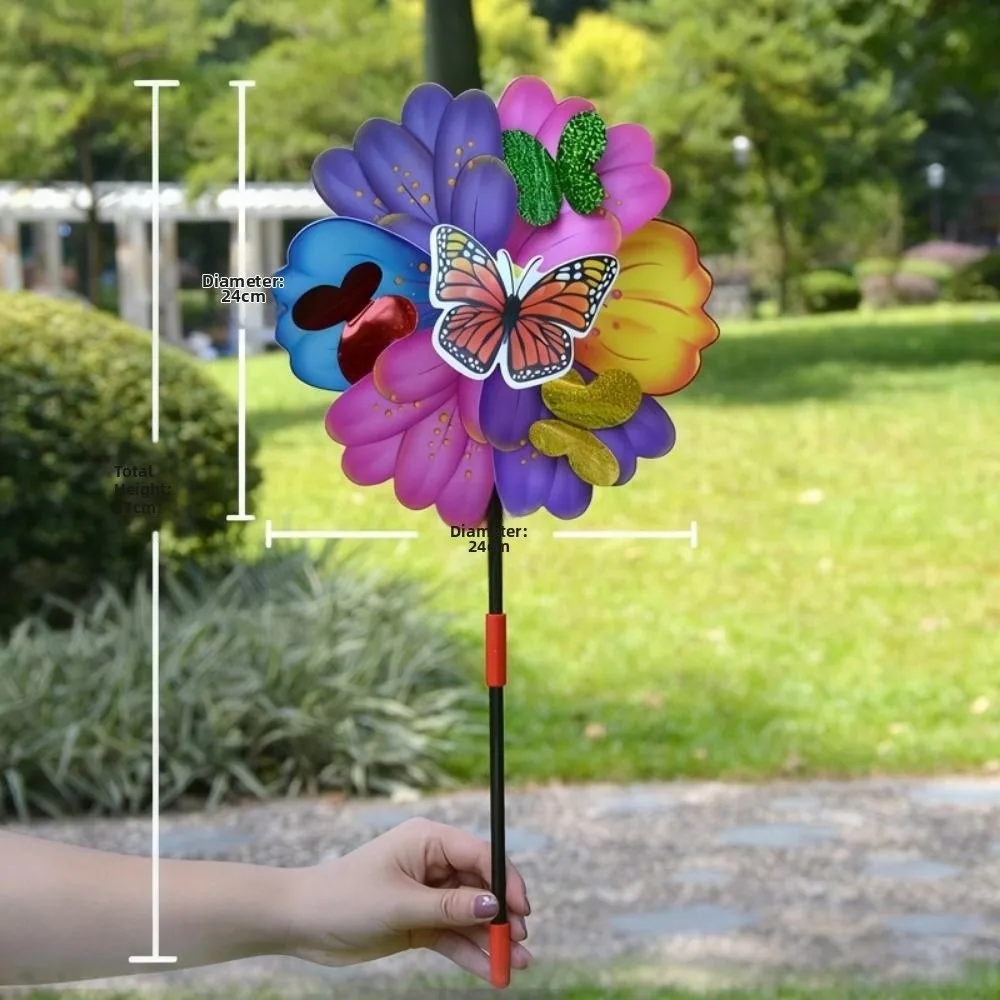 Nouveau moulin à vent tournesol multi-styles PVC diamètre 28 ~ 38 cm rotatif tournesol jardin cour vent Spinner fête en plein air pique-nique décor