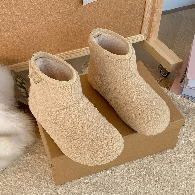 2025 حذاء بوت بطول الكاحل تتجه الأحذية للنساء الصوف لفة النساء أحذية الثلوج الإناث الثلوج الأحذية ليوبارد طباعة الشتاء الأحذية الدافئة 2639 #4