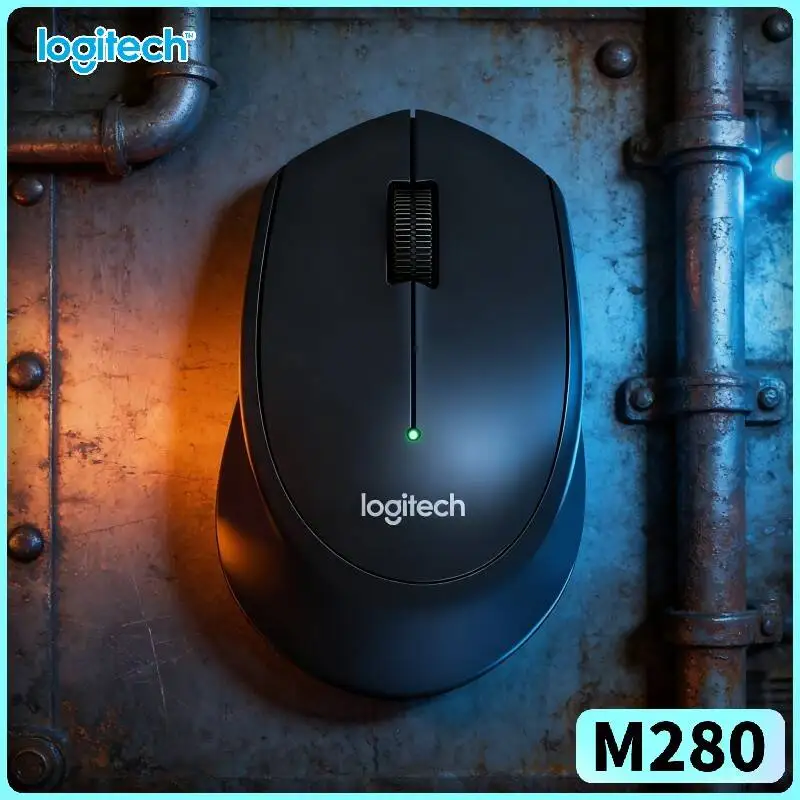 Logitech M280 Ergonomic Wireless Mouse Silent Click Feature 10m Stable Connection 18-Month Battery Easy Setup for Study Desktop