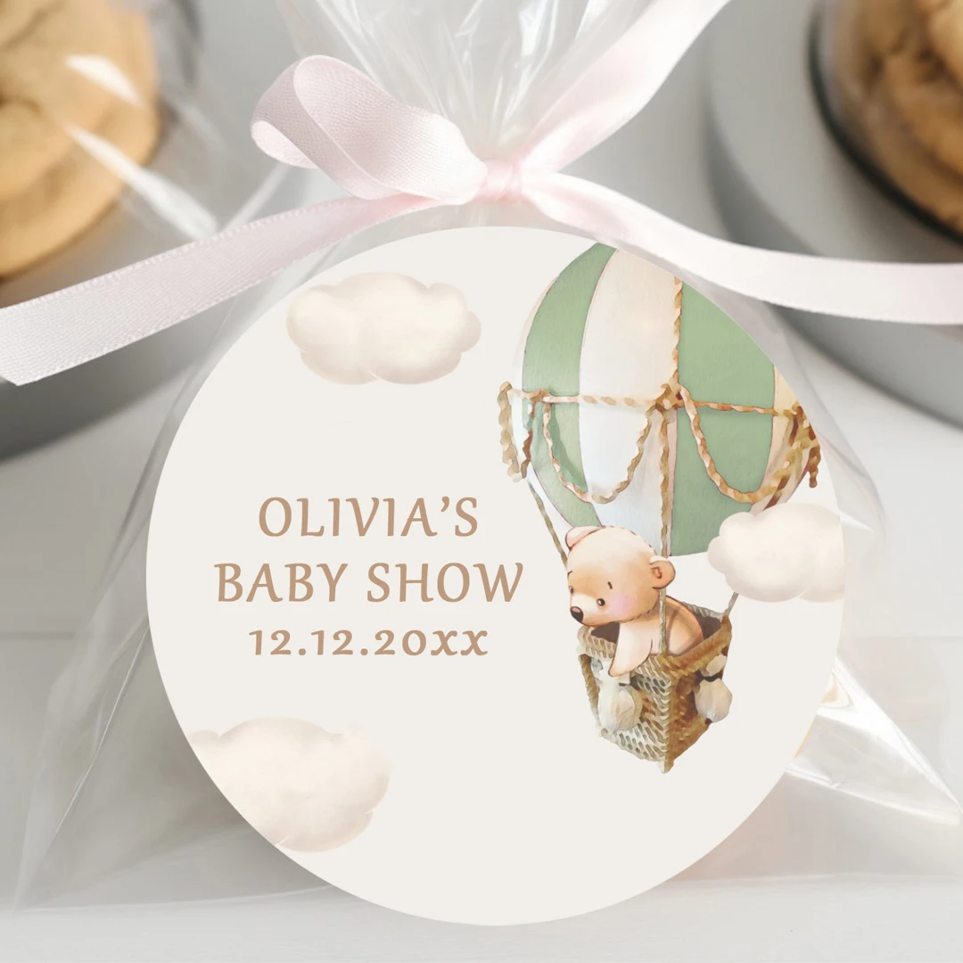 50 шт., наклейки на крещение, мультяшный подарок на день рождения, имя воздушного шара, зоопарк, школа, Сейсо