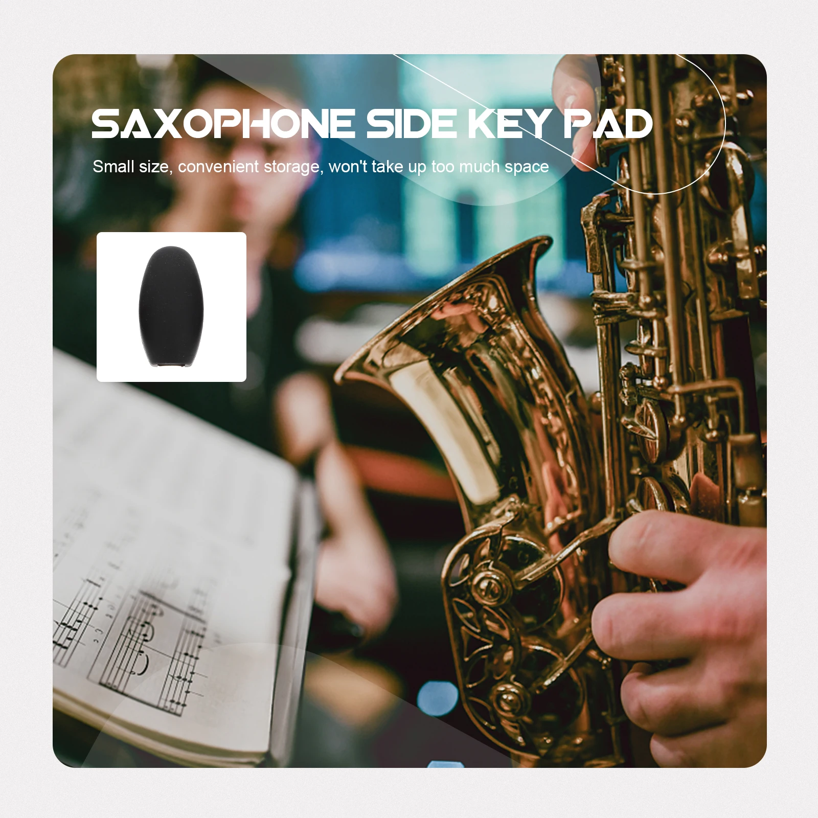 

3pcs Saxophone Side Key Pads Rubber Material Durable Protective Cover Black Simple Design Easy Clean Music Instrument Accessory