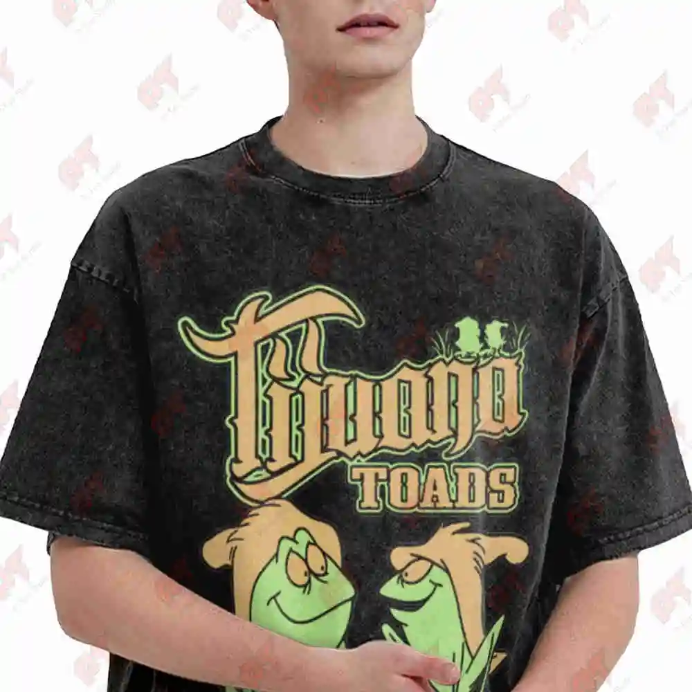 Tijuana Toads Cult Frogs Sancho Pancho Old School TV Vintage Washed Tee Pure Cotton T-Shirt