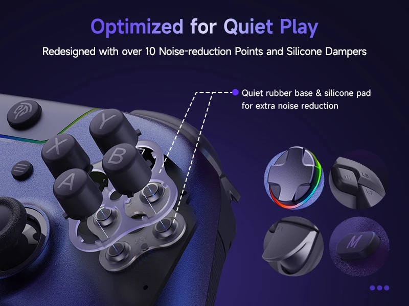 EasySMX Weiß-Schwarzer Gamepad X05 Pro Kabelloser PC-Gaming-Controller für PC Windows iOS Switch Android mit Ladestation – Detail 4