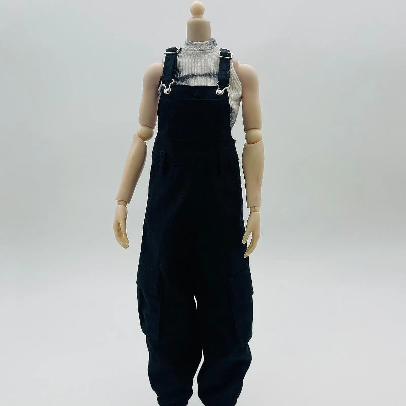 Miniature Doll Pants 1/6 Scale Casual Bib Overall Jumpsuit Cloth Outfit for 12 Inch Action Figure Collectors Display