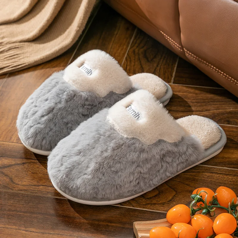 Men's Winter Slippers Indoor House Shoes, Non-Slip Warm Fuzzy Fleece Bathroom Slippers with Memory Foam for Home Comfort