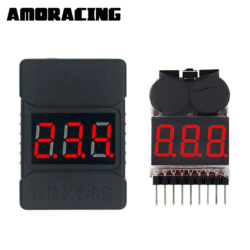 RC Voltage Display Battery Low Alarm Buzzer BB 1S-8S Meter Tester Lipo Battery Monitor For RC Car Drone Helicopter