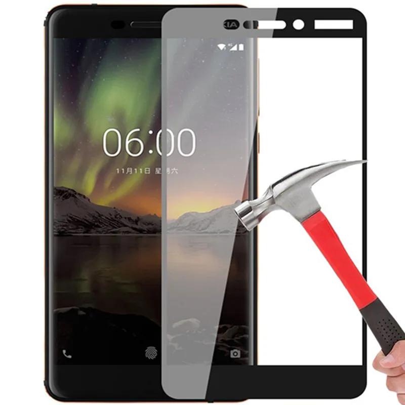 

3D Tempered Glass For Nokia 6 2018 TA-1068 TA-1050 TA-1043 Screen Protector Film for Nokia 6.1 Full Cover Protective Glass