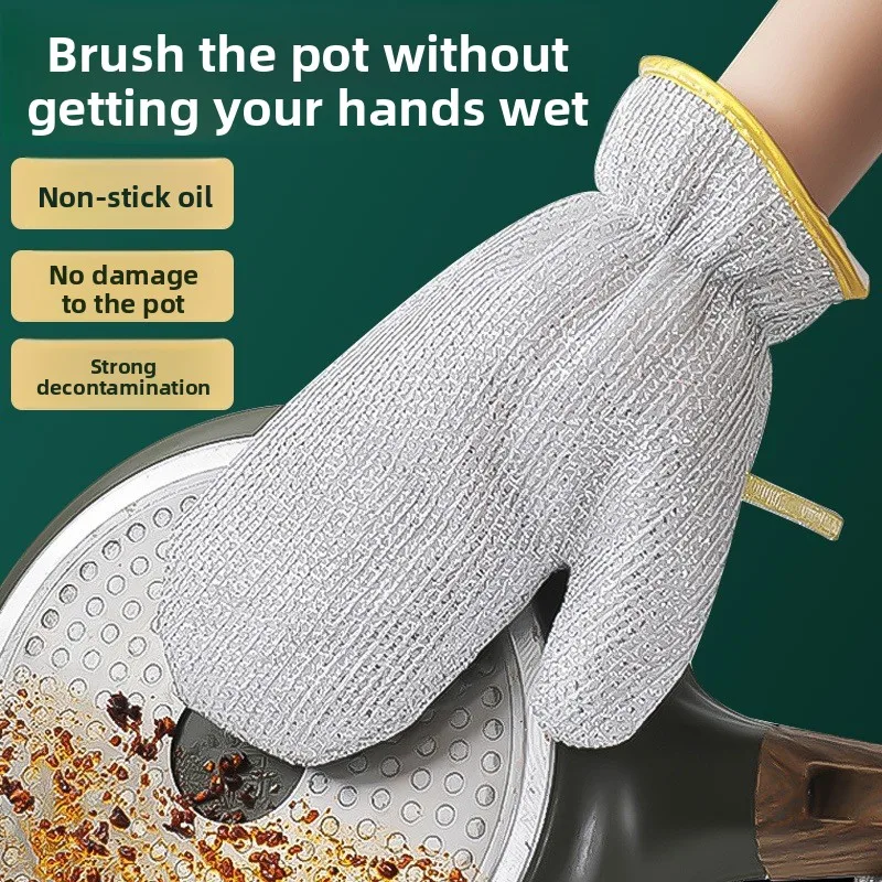 Draht-Geschirrspülhandschuhe, Küche, multifunktional, wasserdicht und verschleißfest, zum Reinigen von Silberdraht-Geschirrspülhandschuhen