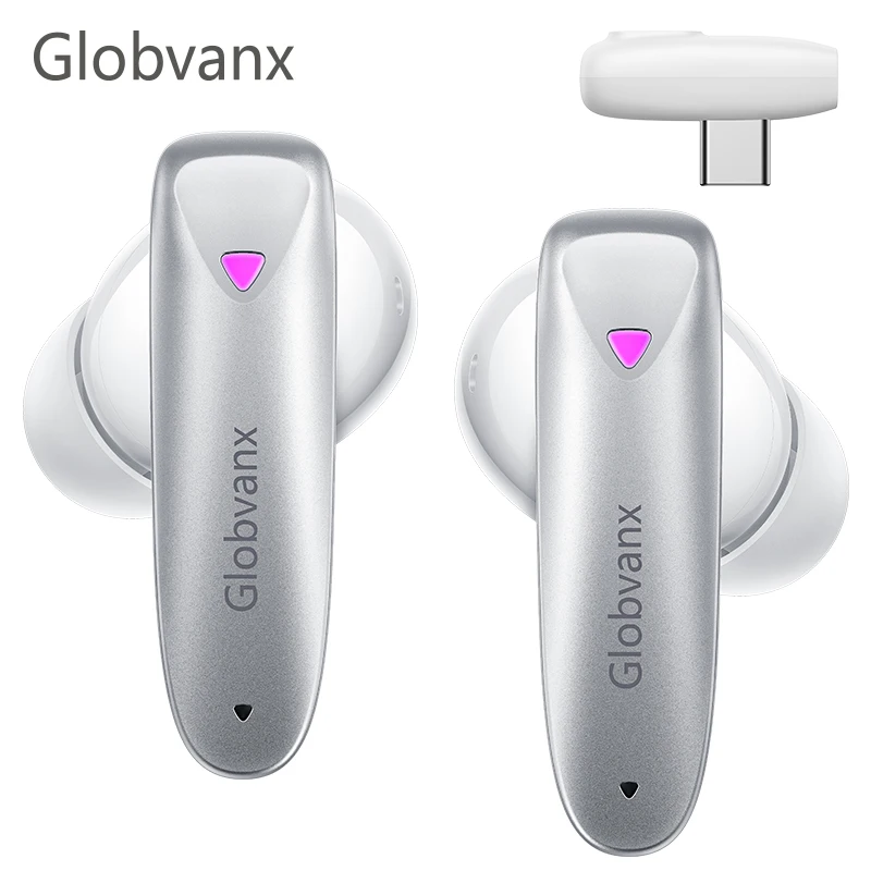 Globvanx V2 2.4G Gaming TWS Bluetooth Earphone 20MS Low Latency ENC HD Mic IPX5 True Wireless Earbuds Gamer PC PS5 Switch Quest