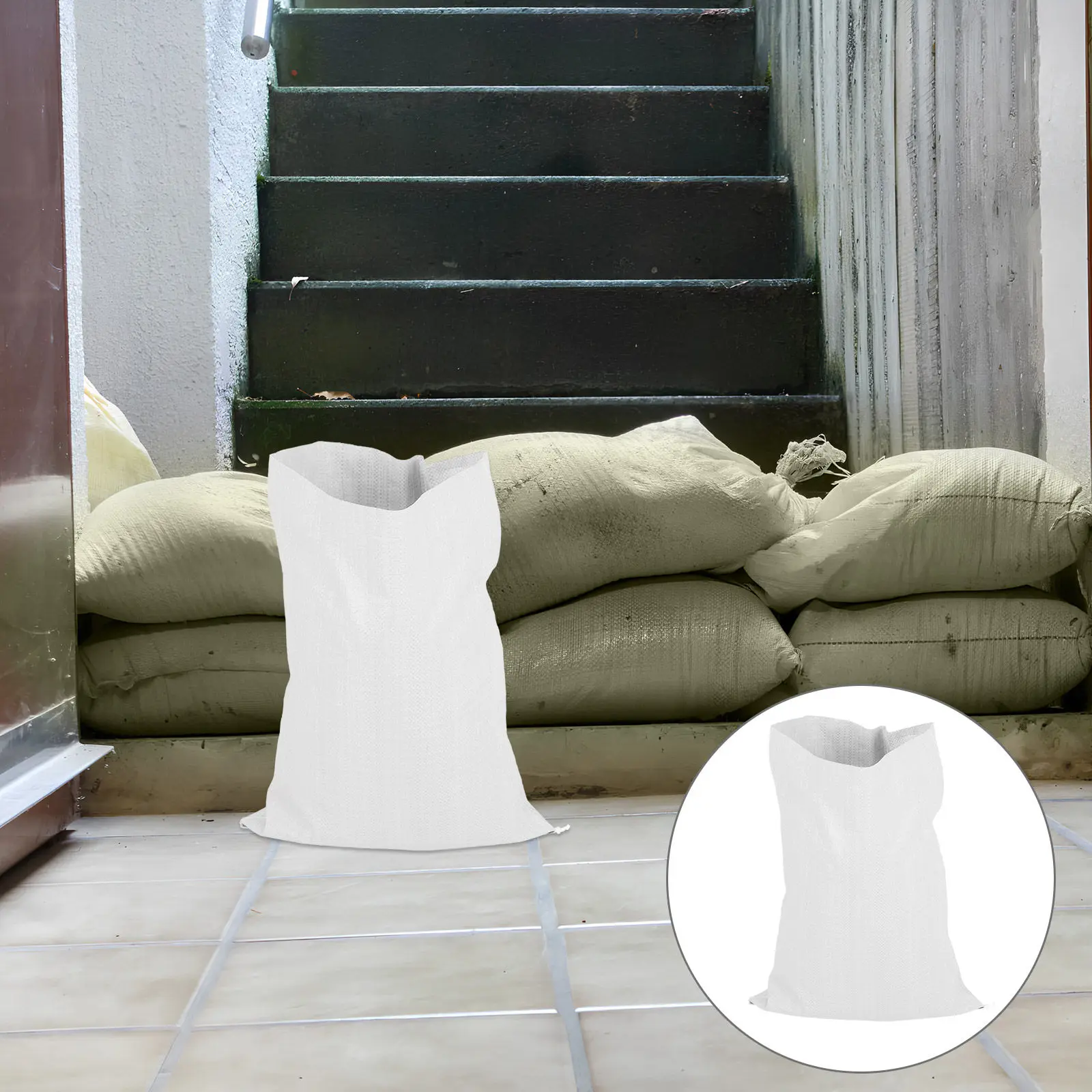 

20Pcs Empty Sandbags Heavy Duty Woven Polypropylene Flood Protection Barrier Bags for Temporary Barriers Construction