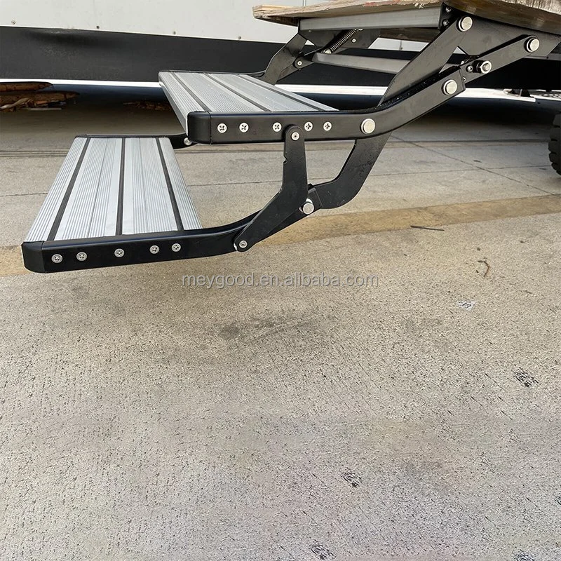 RV Manual Step Silver Anodized Rounded Edge Strong Construction for Caravan Trailers 550x230mm