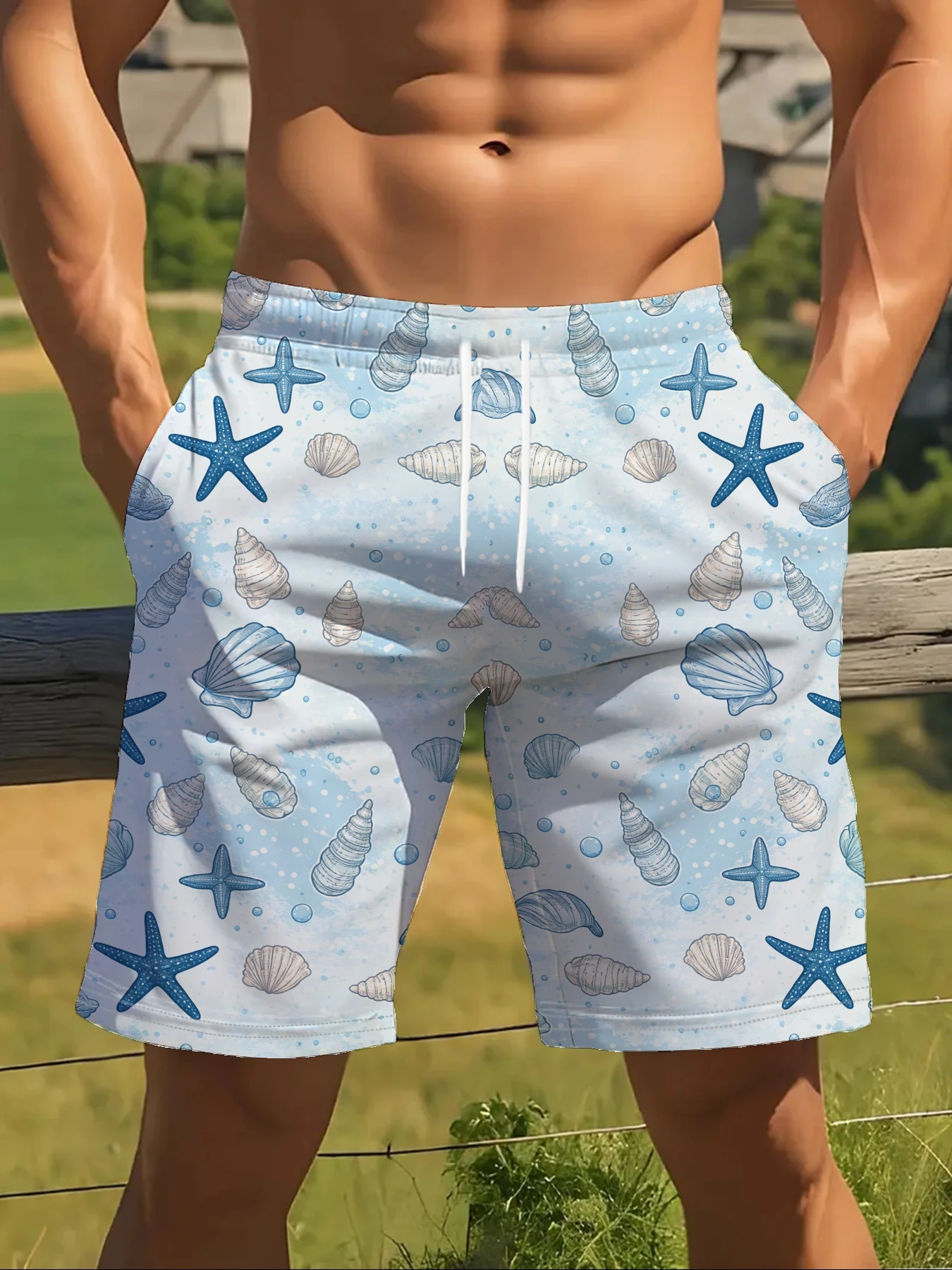 

Mens Wolf Moon Mountain Print Quick Dry Drawstring Waist Beach Shorts Swim Trunk 2026