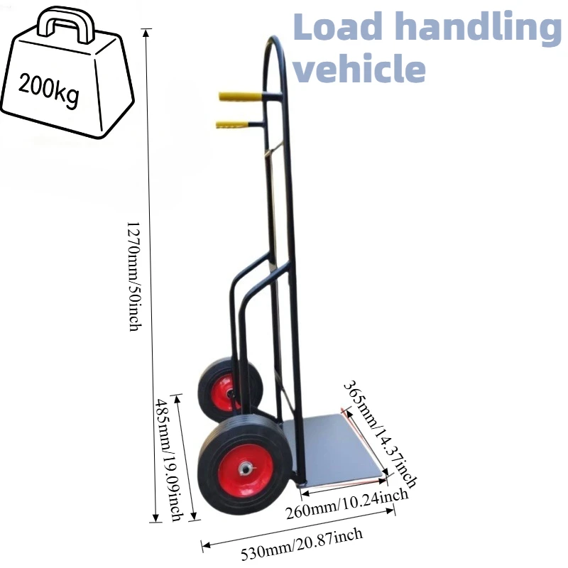 Hand-pushed storage truck construction site agricultural two-wheeled trolley solid wheel